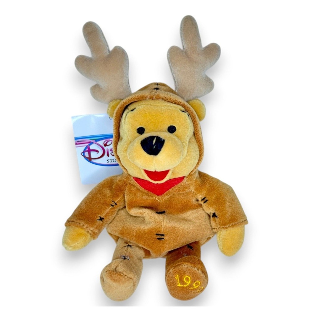 Reindeer Winnie the Pooh | Holiday Reindeer | Vintage Disney Store Bean Bag